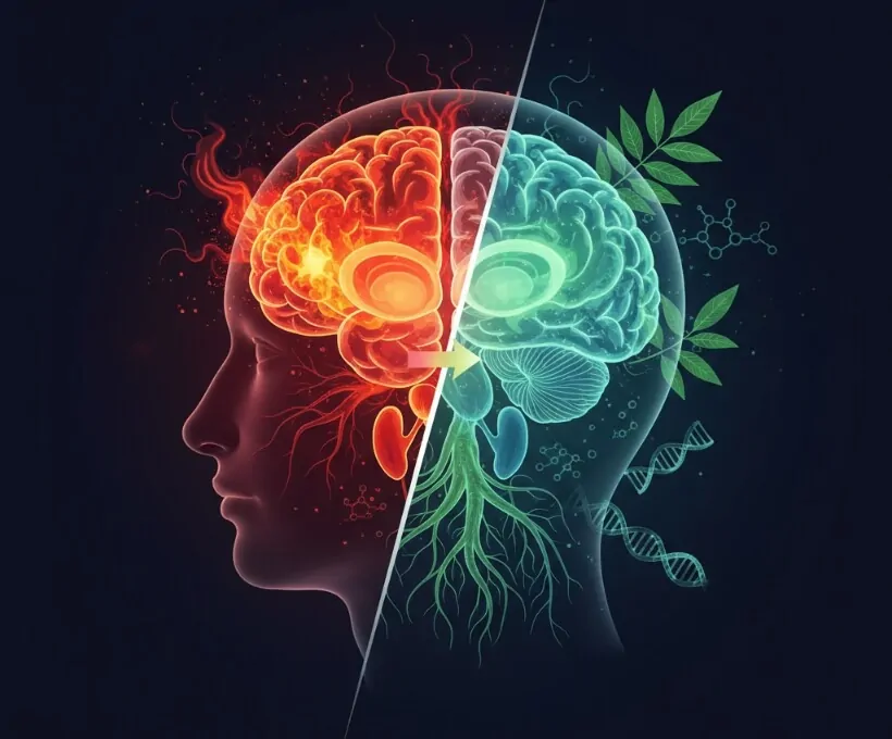 Illustration du mécanisme du cortisol sur le corps — ashwagandha et réduction du cortisol