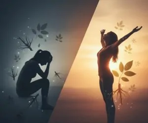 Femme souriante, transformée après une période de burnout — ashwagandha et bien-être quotidien