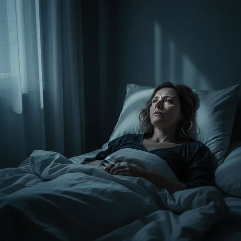 Femme épuisée par le stress chronique, cercles sous les yeux — stress chronique et sommeil