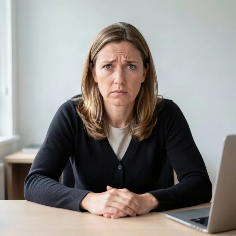 Femme dans un espace ouvert, regard vigilant, épaules tendues — hypervigilance et système nerveux
